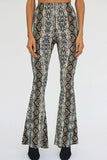 Snakeskin Print Flare Pants - Trendsi - Flyclothing LLC