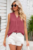 Texture V-Neck Sleeveless Top - Trendsi - Flyclothing LLC