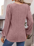 Square Neck Long Sleeve Top - Trendsi - Flyclothing LLC