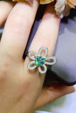1 Carat Moissanite Flower Shape Open Ring - Trendsi - Flyclothing LLC