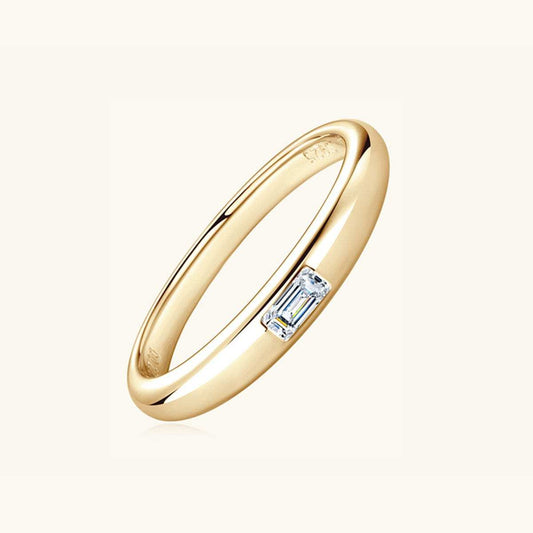 925 Sterling Silver Inlaid Moissanite Ring - Trendsi - Flyclothing LLC