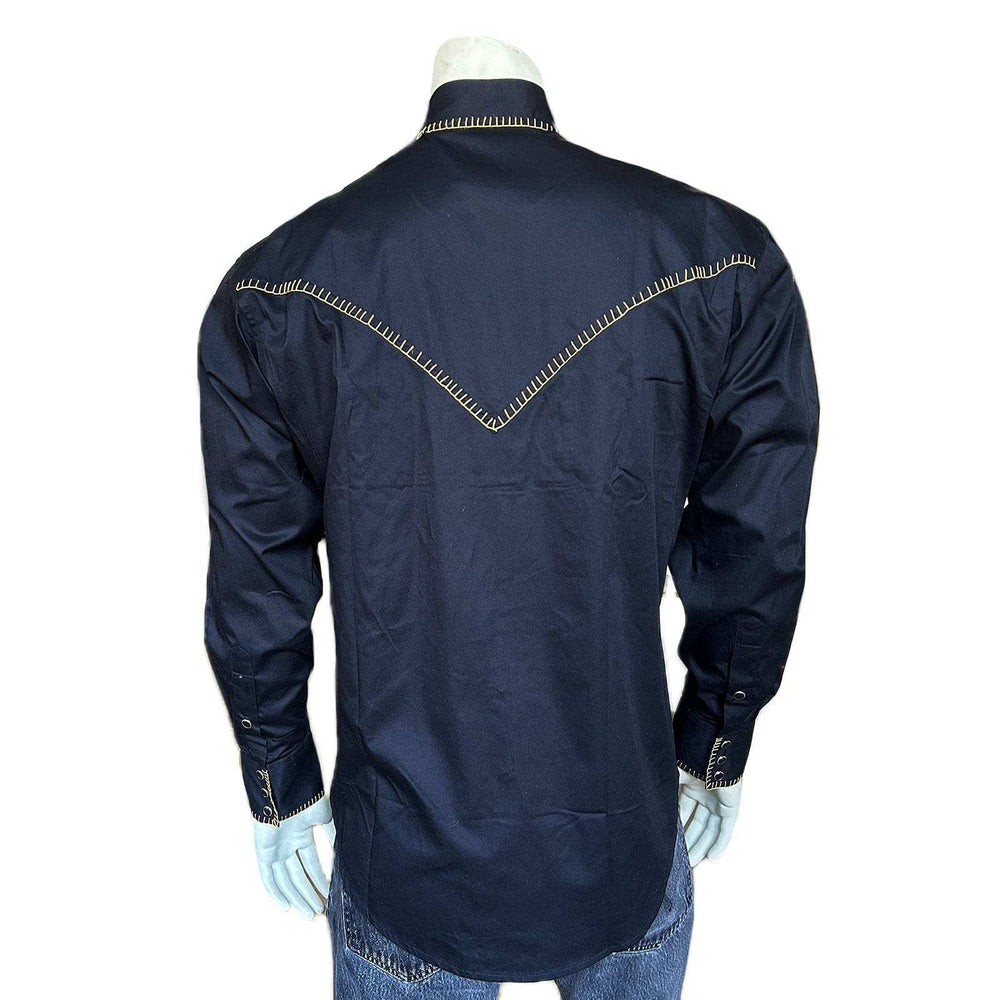 Rockmount Clothing Women's Black Denim Blanket Stitch Western Shirt - Rockmount Clothing - Flyclothing LLC