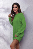 Cable-Knit Round Neck Sweater Dress - Trendsi - Flyclothing LLC