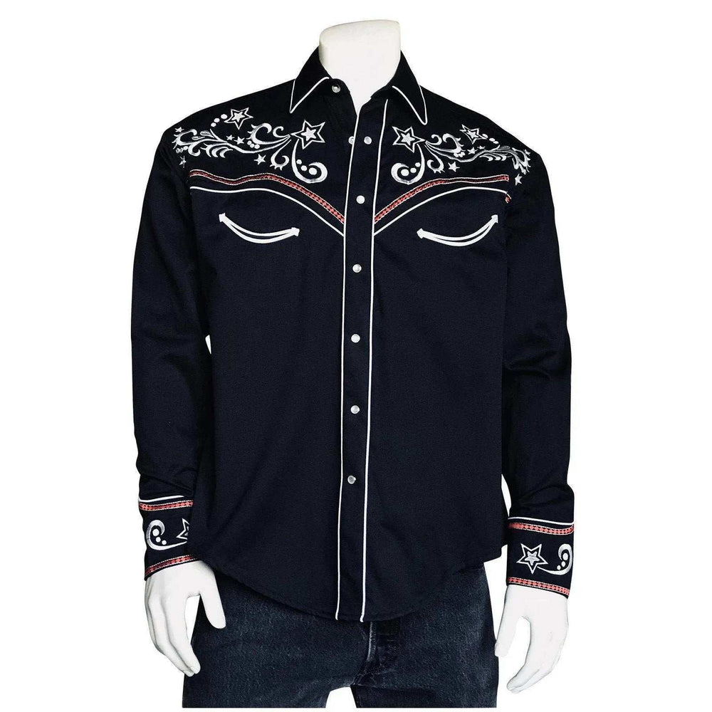 Rockmount Ranch Wear Mens Star & Scroll Embroidered Western Shirt - Rockmount Clothing - Flyclothing LLC