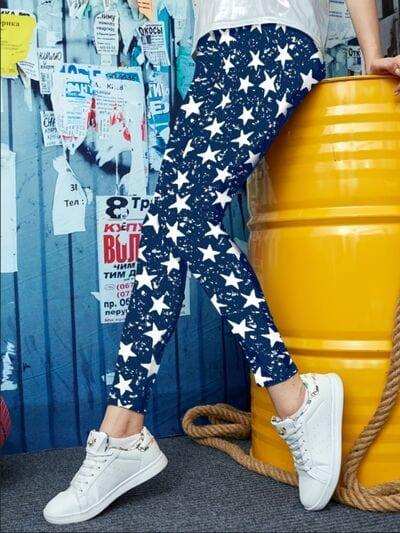 Printed High Waist Skinny Leggings - Trendsi - Flyclothing LLC