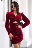 Twist Front Cutout Long Sleeve Dress - Trendsi - Flyclothing LLC