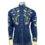 Rockmount Clothing Men's Vintage Navy Floral Embroidered Western Shirt - Rockmount Clothing - Flyclothing LLC