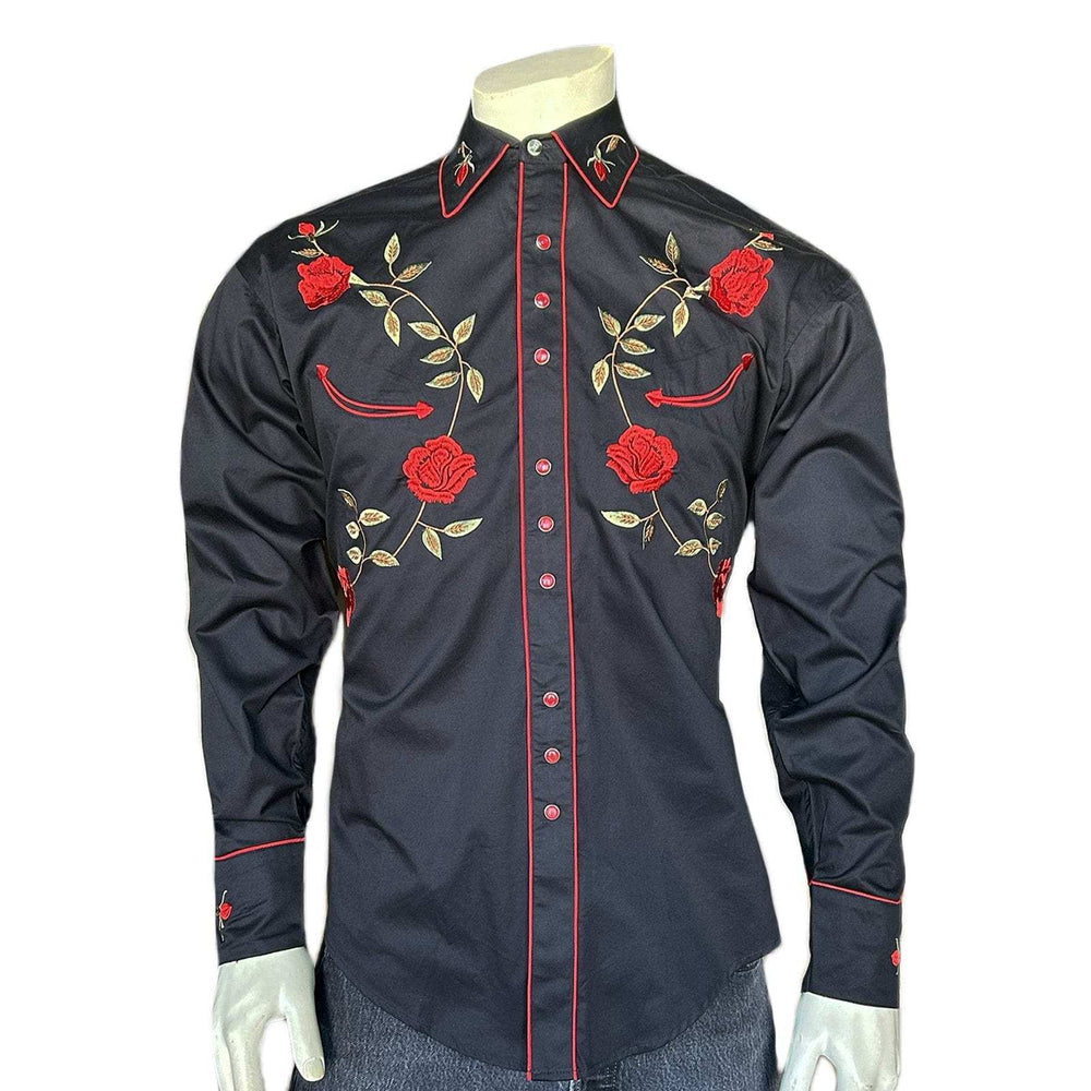 Rockmount Clothing Men's Vintage Rose Embroidered Western Shirt - Rockmount Clothing - Flyclothing LLC