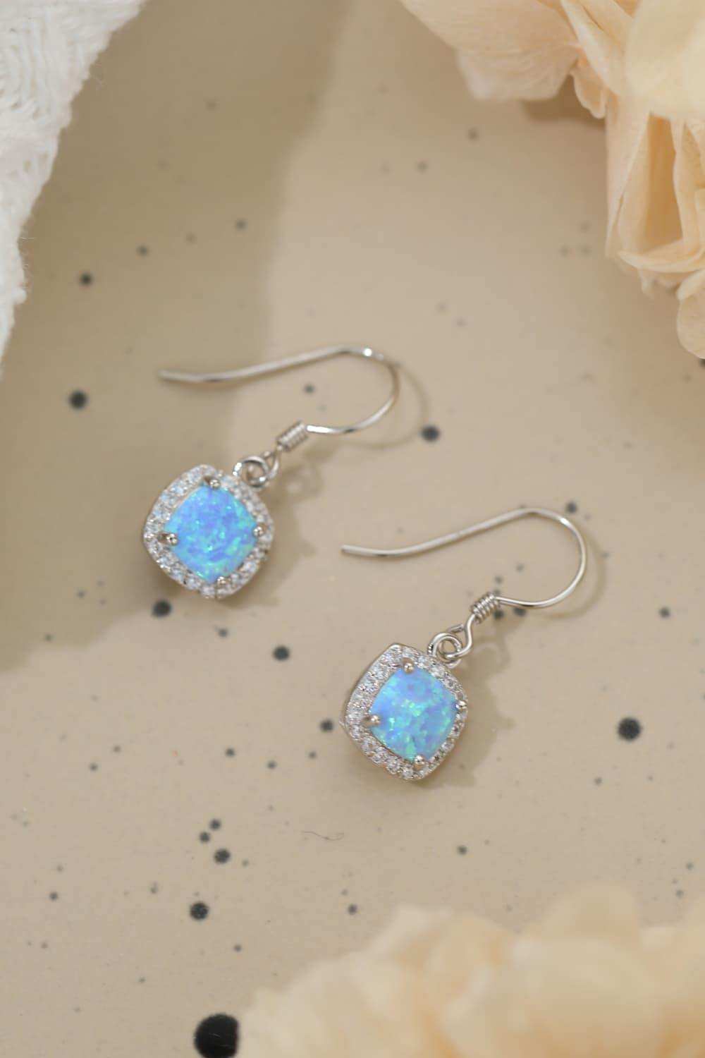 Opal Square Drop Earrings - Trendsi - Flyclothing LLC