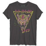Def leppard neon leppard cat heavy metal juniors rolled sleeve body - Def Leppard - Flyclothing LLC