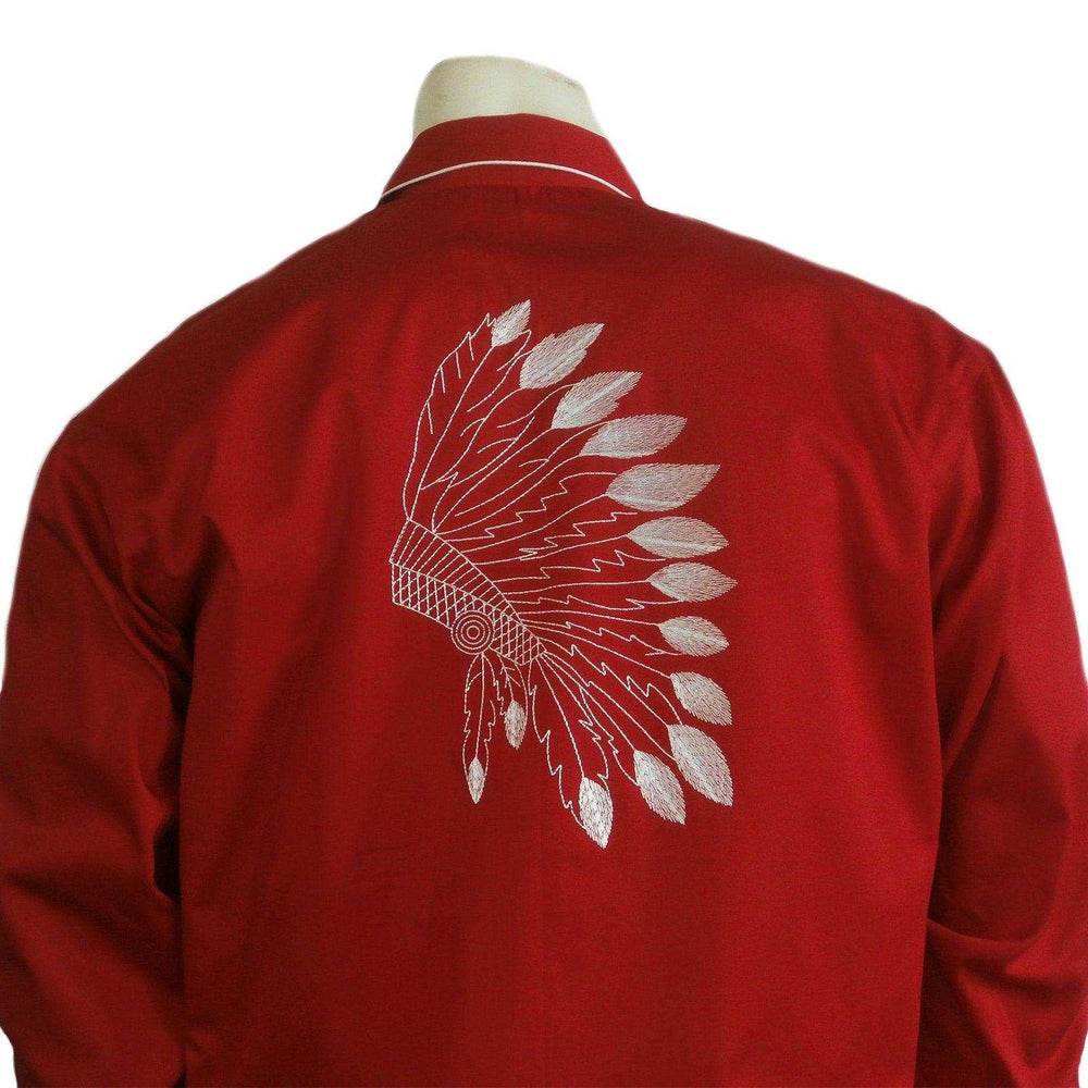 Rockmount Clothing Mens Gabardine Warbonnet Embroidery Western Shirt In Red - Rockmount Clothing - Flyclothing LLC