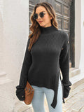 Decorative Button Slit Sweater - Trendsi - Flyclothing LLC
