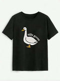 Goose Round Neck Short Sleeve T-Shirt - Trendsi - Flyclothing LLC