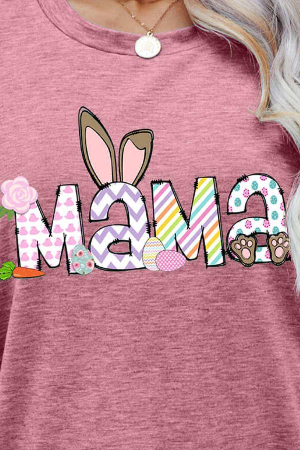 Easter MAMA Graphic Round Neck T-Shirt - Trendsi - Flyclothing LLC
