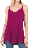 Full Size Spaghetti Strap V-Neck Flowy Tunic Cami - Trendsi - Flyclothing LLC