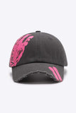VIBRA Graphic Distressed Adjustable Baseball Cap - Trendsi - Flyclothing LLC