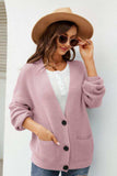 Waffle-Knit Dropped Shoulder Cardigan - Trendsi - Flyclothing LLC