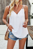 Eyelet V-Neck Double Strap Cami - Trendsi - Flyclothing LLC
