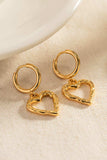 Heart Stainless Steel Drop Earrings - Trendsi - Flyclothing LLC