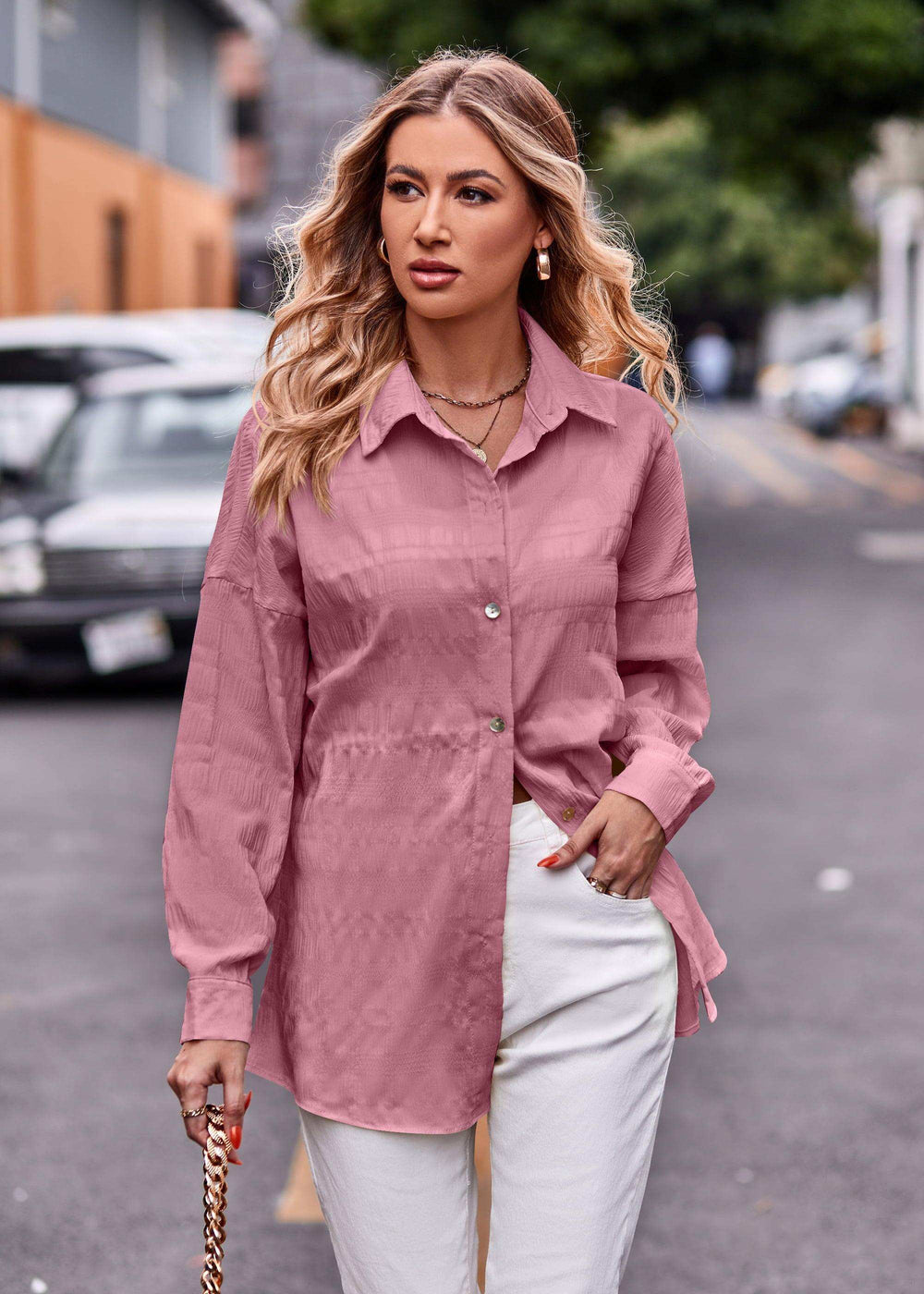 Dropped Shoulder Longline Shirt - Trendsi - Flyclothing LLC