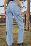 Loose Fit Long Jeans with Pockets - Trendsi - Flyclothing LLC