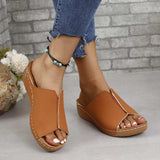 PU Leather Open Toe Sandals - Trendsi - Flyclothing LLC