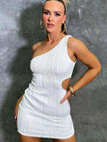 One Shoulder Cutout Mini Dress - Trendsi - Flyclothing LLC
