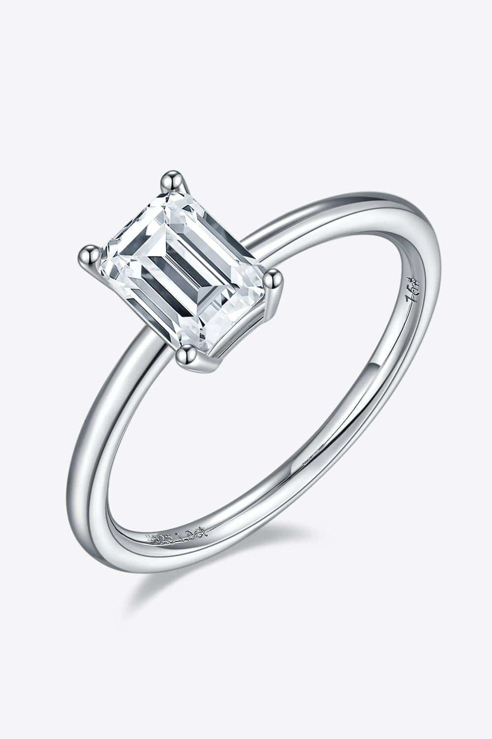 1 Carat Moissanite 925 Sterling Silver Solitaire Ring - Trendsi - Flyclothing LLC