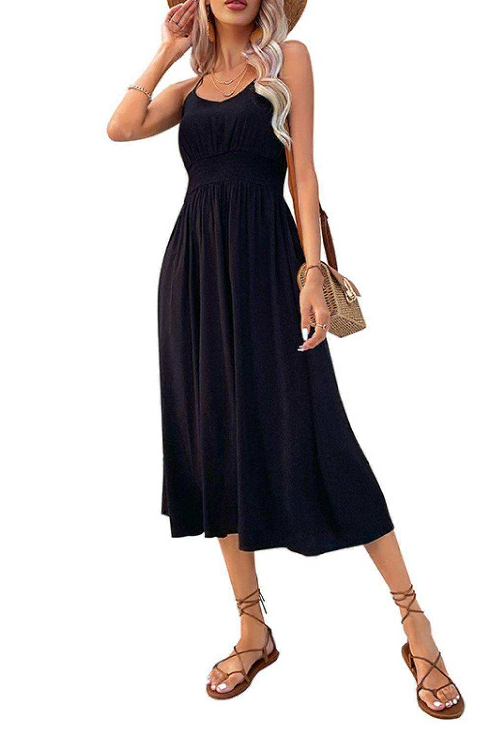Spaghetti Strap Scoop Neck Midi Dress - Trendsi - Flyclothing LLC
