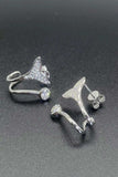 Moissanite Fishtail Rhodium-Plated Earrings - Trendsi - Flyclothing LLC