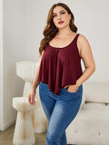 Plus Size Double-Strap Scoop Neck Cami - Trendsi - Flyclothing LLC