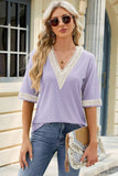 V-Neck Half Sleeve T-Shirt - Trendsi - Flyclothing LLC