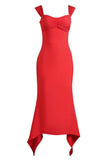 Ruched Sweetheart Neck Hem Detail Dress - Trendsi - Flyclothing LLC