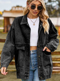 Dropped Shoulder Denim Jacket with Pockets - Trendsi - Flyclothing LLC