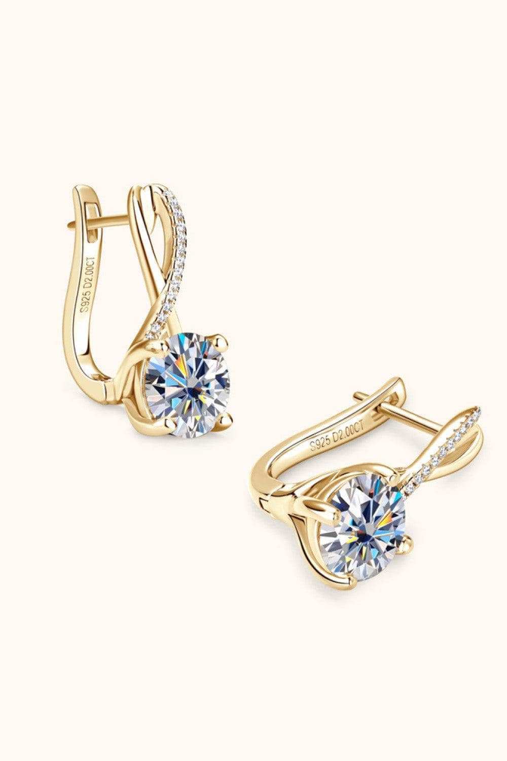 4 Carat Moissanite 925 Sterling Silver Earrings - Trendsi - Flyclothing LLC