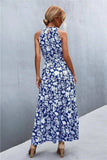 Printed Sleeveless Tie Waist Maxi Dress - Trendsi - Flyclothing LLC
