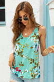 Floral Scoop Neck Tank Top - Trendsi - Flyclothing LLC