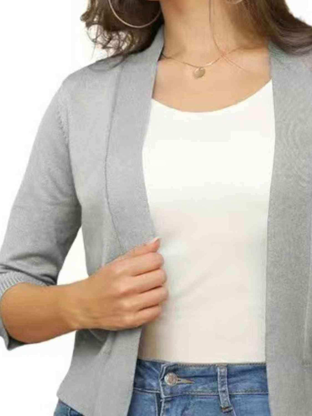 Open Front Cardigan - Trendsi - Flyclothing LLC