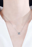 Moissanite Round Pendant Chain Necklace - Trendsi - Flyclothing LLC