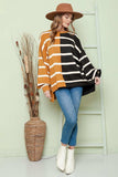 Striped Dropped Shoulder Round Neck Blouse - Trendsi - Flyclothing LLC