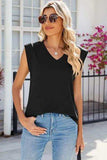 V-Neck Cap Sleeve Tank - Trendsi - Flyclothing LLC