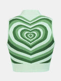 Heart Mock Neck Sweater Vest - Trendsi - Flyclothing LLC