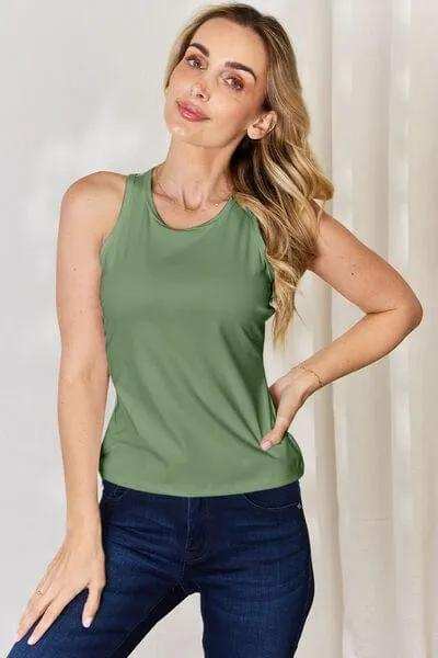 Basic Bae Full Size Round Neck Racerback Tank - Trendsi - Flyclothing LLC