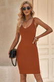 Ribbed Sleeveless V-Neck Dress - Trendsi - Flyclothing LLC