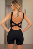 Crisscross Wide Strap Active Romper - Trendsi - Flyclothing LLC