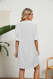 Notched Neck Flounce Sleeve Dress - Trendsi - Flyclothing LLC