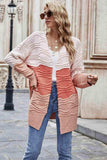 Color Block Openwork Open Front Cardigan - Trendsi - Flyclothing LLC