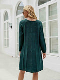Cable-Knit Long Sleeve Sweater Dress - Trendsi - Flyclothing LLC