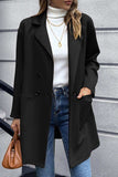 Lapel Collar Long Sleeve Blazer - Trendsi - Flyclothing LLC