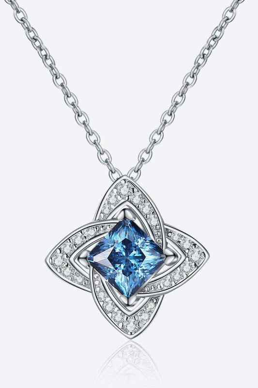 1 Carat Moissanite Floral Pendant Necklace - Trendsi - Flyclothing LLC